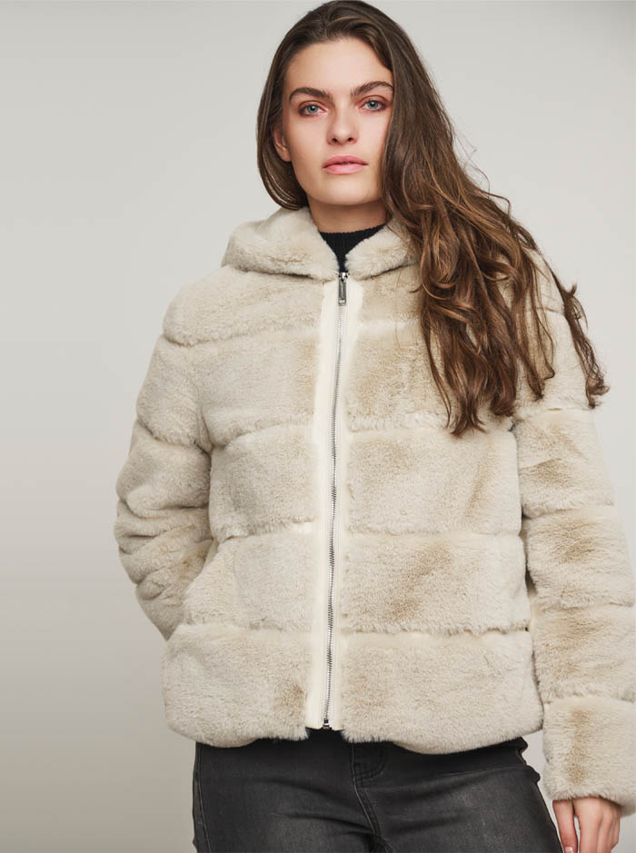 Aza Faux Fur Coat - Birch (Rino & Pelle)